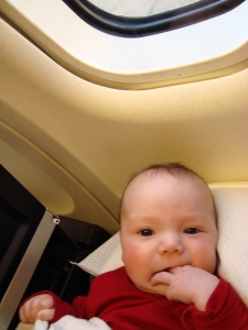 Chilling on the plane